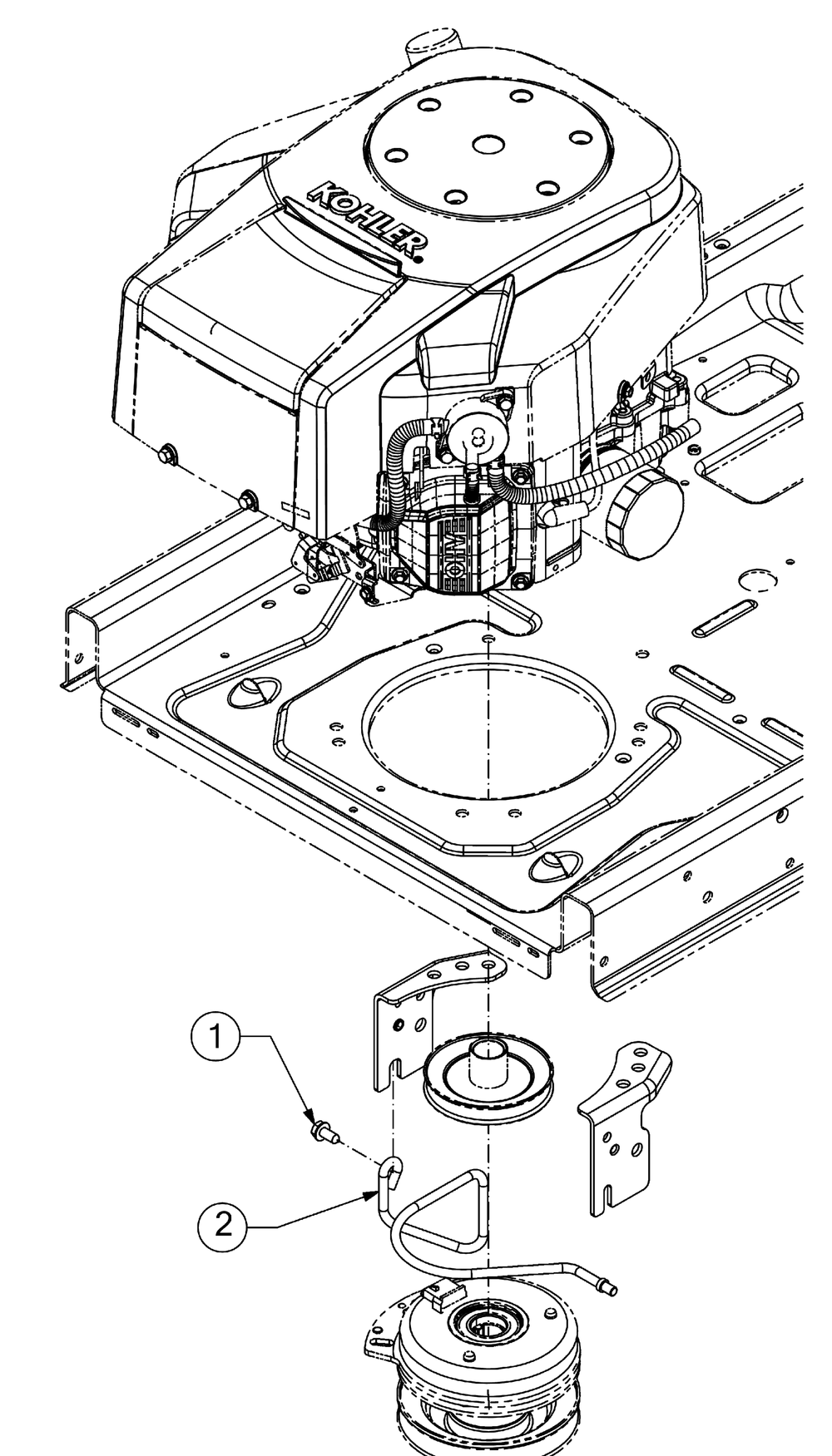 Clutch Keeper Diagram and Parts List for Z-FORCESZ60KH (17BSDGHD010)(2018) Cub Cadet Lawn Tractor